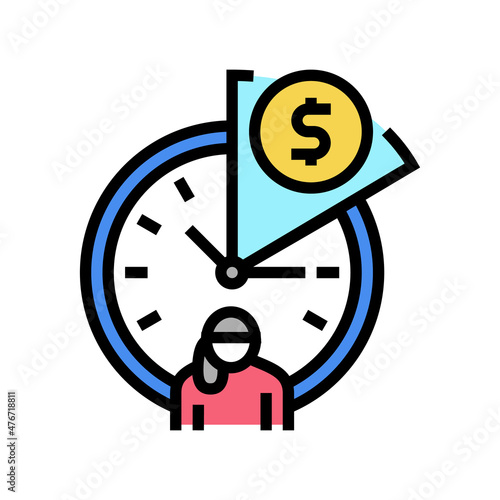 hourly babysitting rates color icon vector. hourly babysitting rates sign. isolated symbol illustration