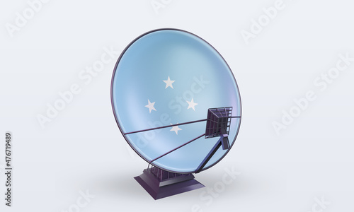 3d satellite Micronesia flag rendering front view