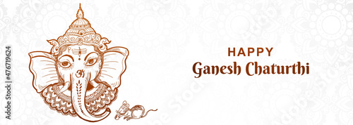 Creative artistic ganesh chaturthi festival banner design
