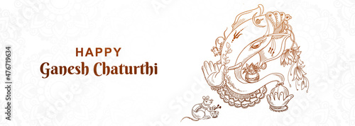 Beautiful happy ganesh chaturthi festival banner background