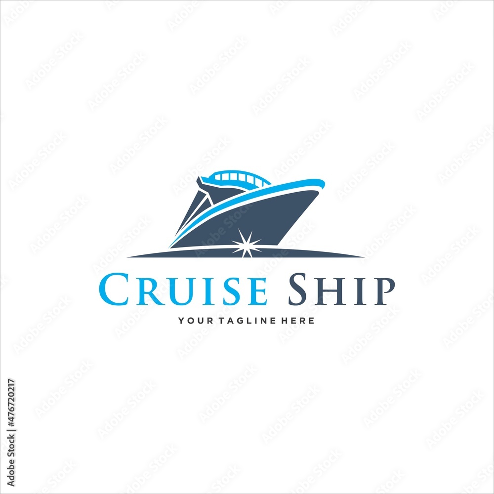 Cruise Ship Logo Design Vector Image
