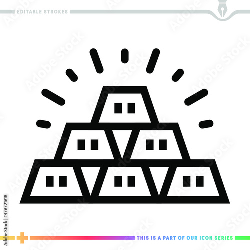 Line icon for gold standard illustrations with editable strokes. This vector graphic has customizable stroke width.