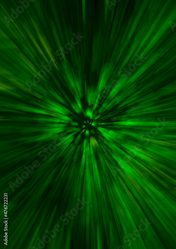 Blurred green background with radial blur. Tunnel style blur