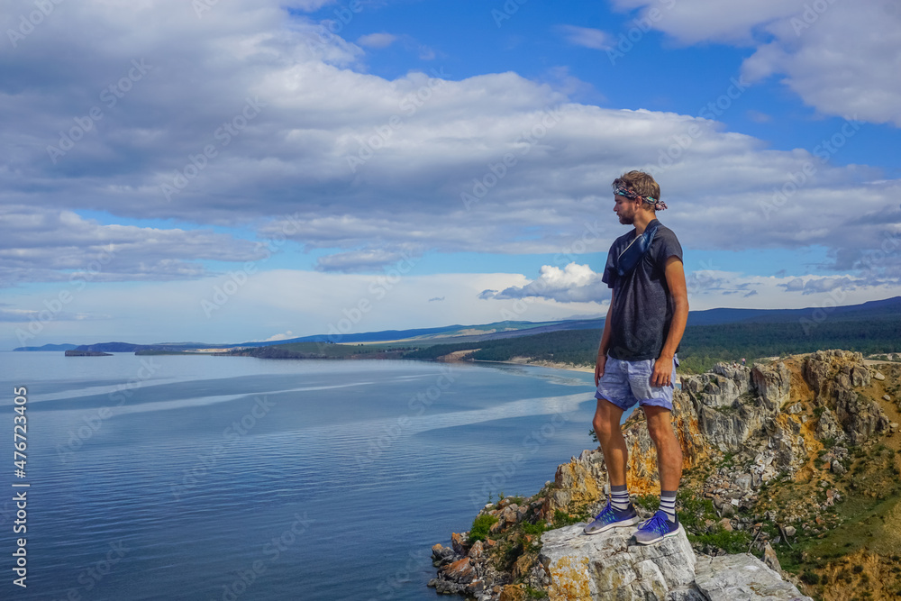 The guy on the cliff of the Olkhon island at Baikal