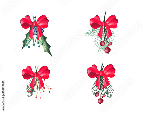 vector illustrtion Christmas decoration isolated on white