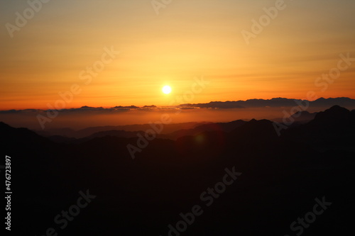Egypt. Dawn on Mount Moses