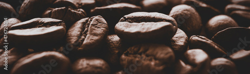 Fotografering Roasted coffee beans close up.