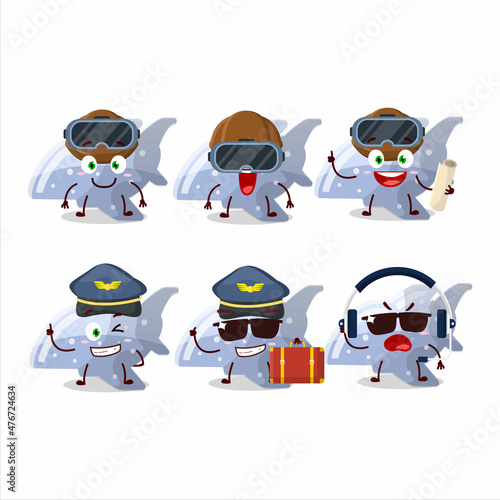 Pilot cartoon mascot plane blue gummy candy with glasses