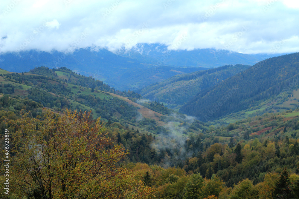 Carpathian Mountains. Ukraine. Mountains and sky. Scenery