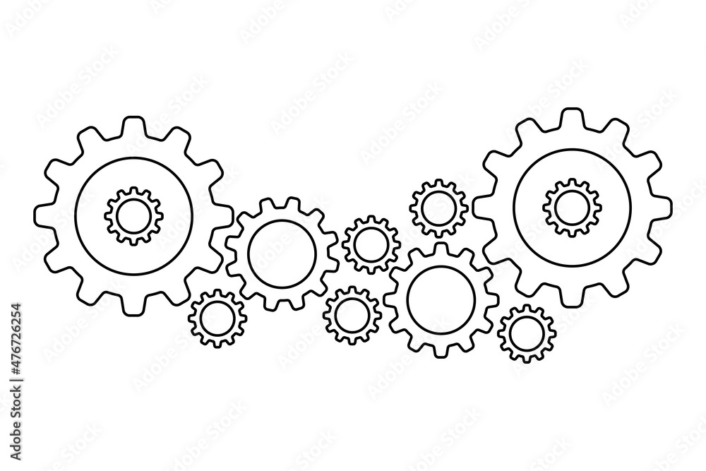 linear set of gears and cogs linear set of gears and cogs