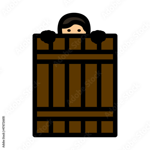 Criminal Peeping From Fence Icon