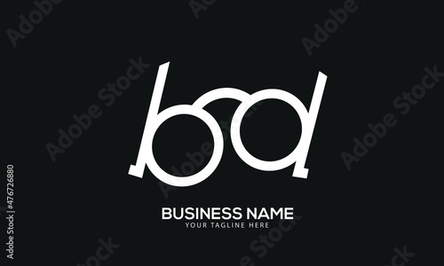Alphabet BD or DB sunglass monogram vector logo template
