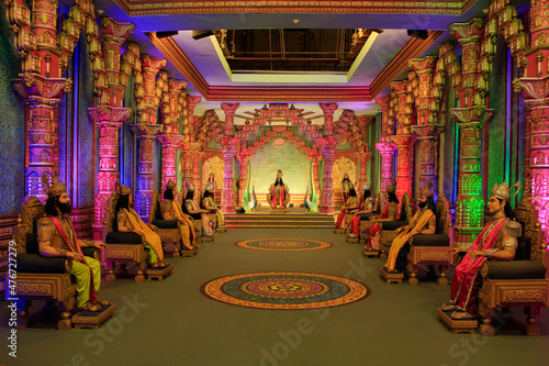 Mahabharata scene set up, Ramoji film city, Hyderabad, Telangana, India photo