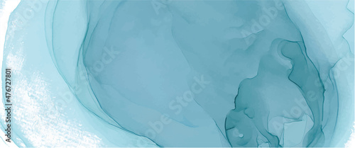 Alcohol ink texture. Abstract hand painted blue background.