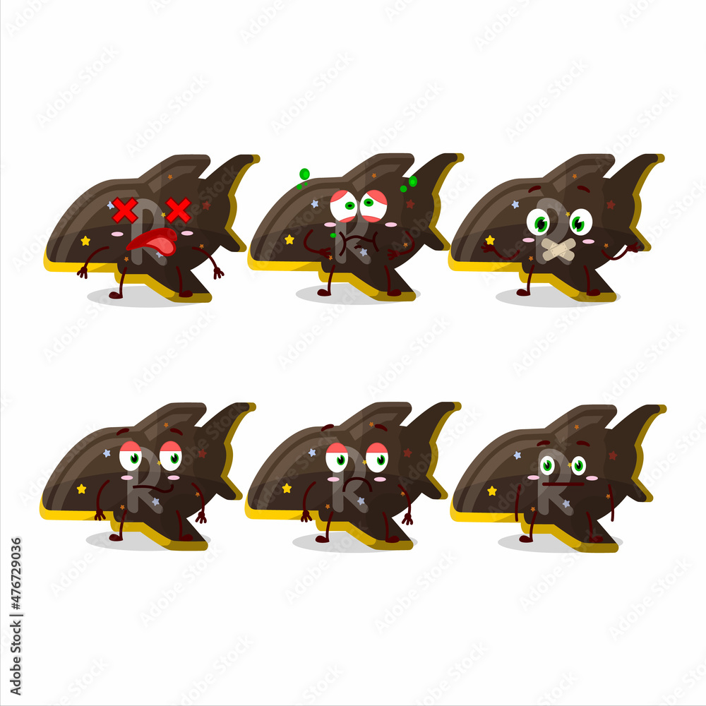 Plane chocolate gummy candy cartoon character with nope expression