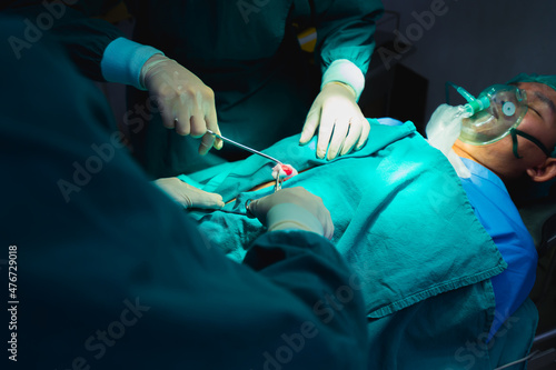 doctor clean blood together before surgery in operating room,