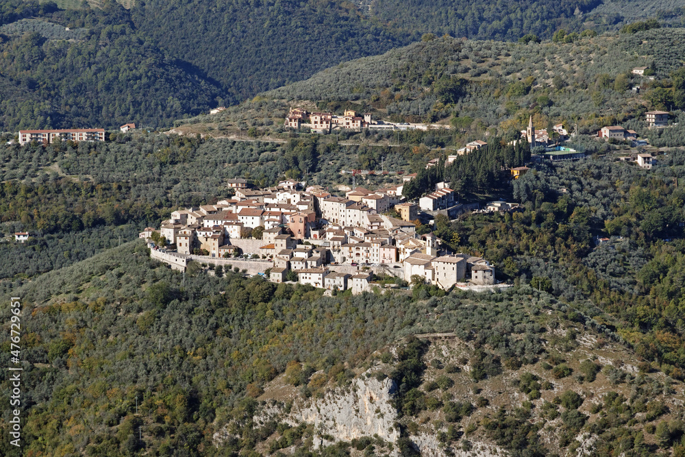 view of Montefranco , Valnerina, Umbria, Italy
