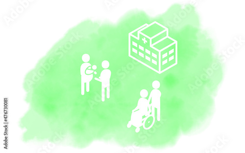 水彩風、SDGs ゴール3、すべての人に健康と福祉を