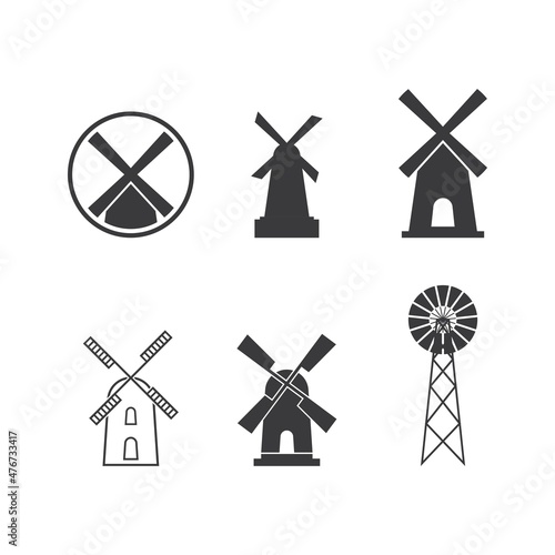 Windmill logo vector photo