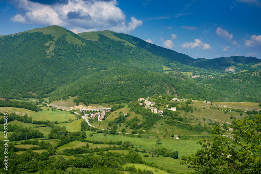 Landscape along the road from Norcia to Cittareale, Umbria