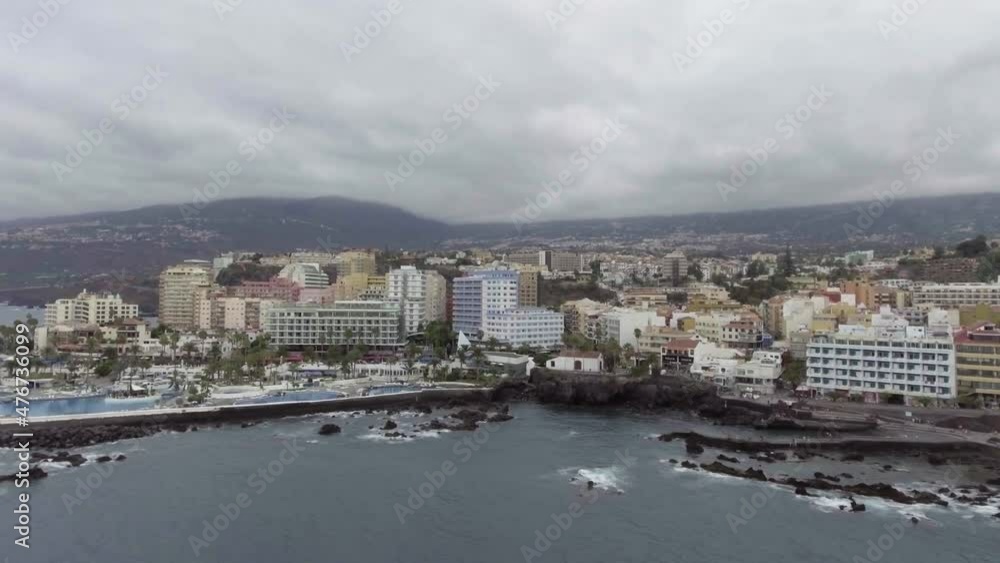 Panoramic aerial view of Puerto de la Cruz with Martianez Lake, Tenerife Panoramic aerial view of Puerto de la Cruz with Martianez Lake, Tenerife