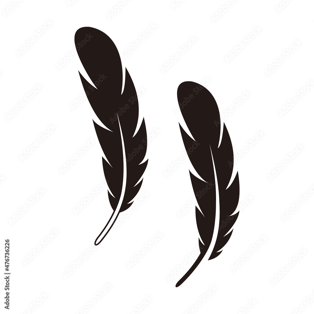 Obraz premium Feather set icon vector sign illustration