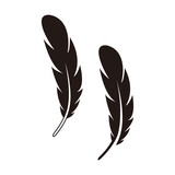 Feather set icon vector sign illustration