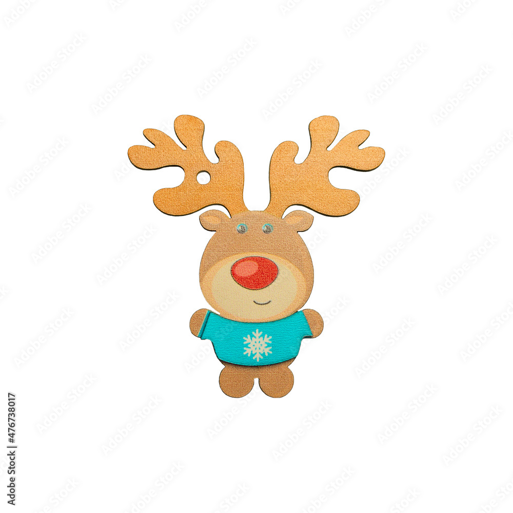 Wooden deer isolated on a white background used for Christmas Wooden deer isolated on a white background used for Christmas