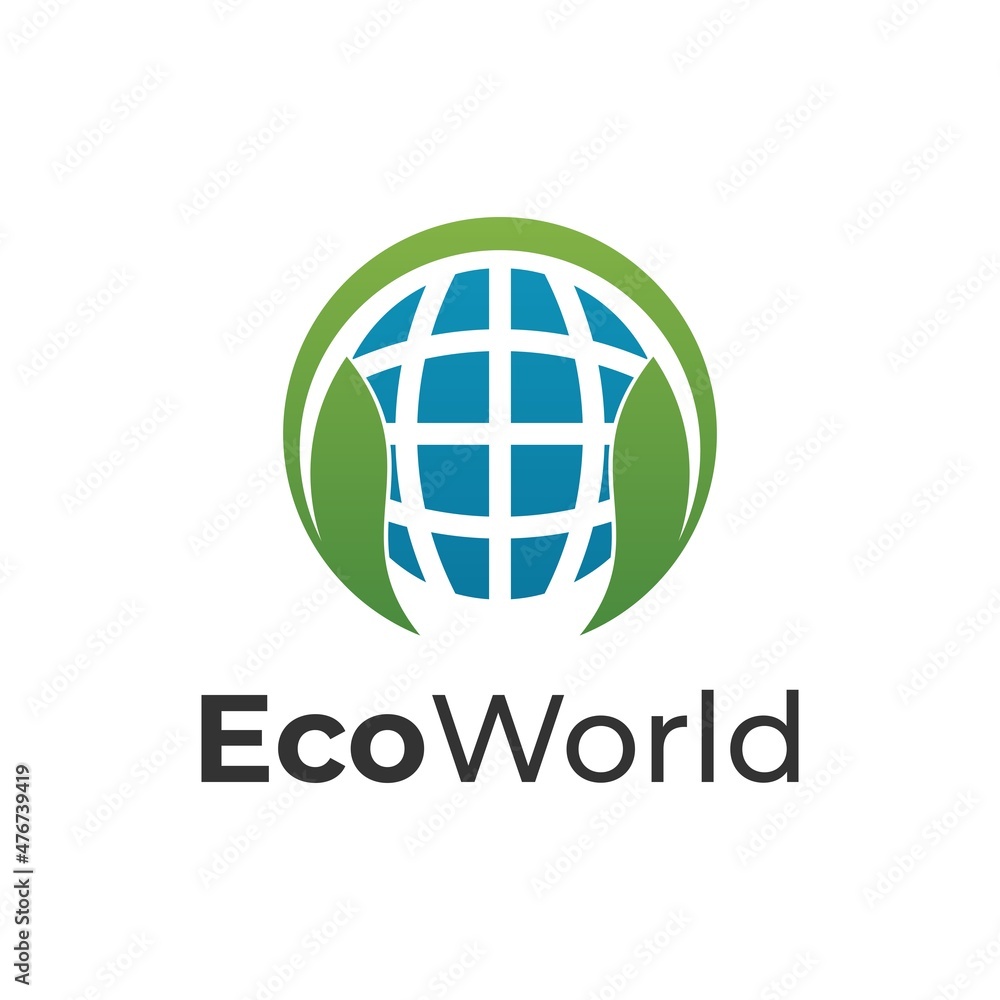 Earth and leaf logo icon vector, eco world and global nature in trendy simple minimal modern style illustration, concept for go green, environmentally friendly and re-greening logo Earth and leaf logo icon vector, eco world and global nature in trendy simple minimal modern style illustration, concept for go green, environmentally friendly and re-greening logo
