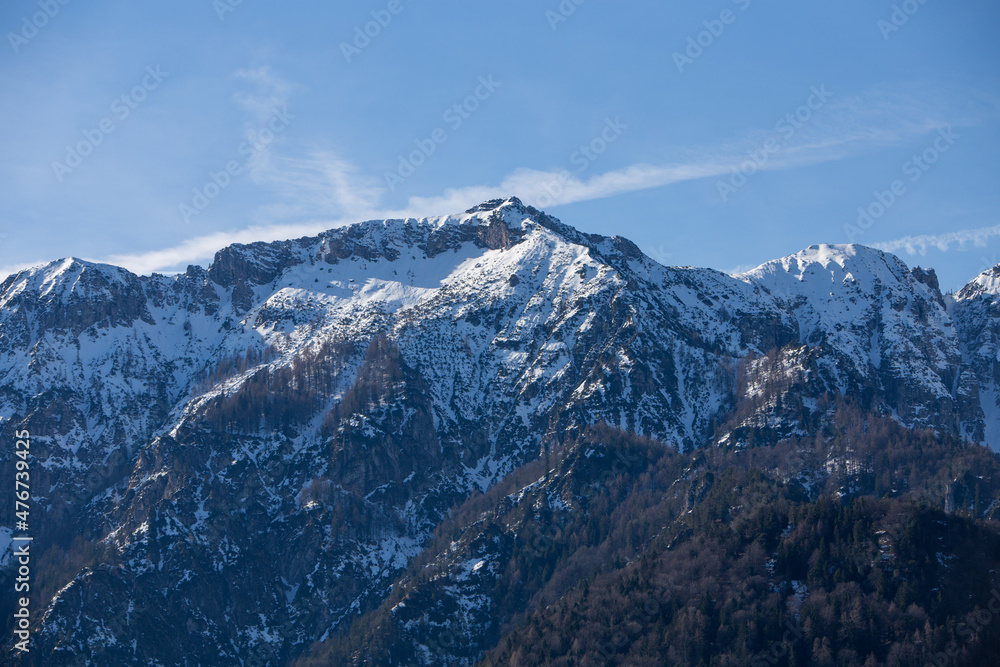 koenigsee mountain forest clouds winter