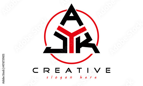 emblem badge with wings JAK letter logo design vector, business logo, icon shape logo, stylish logo template
