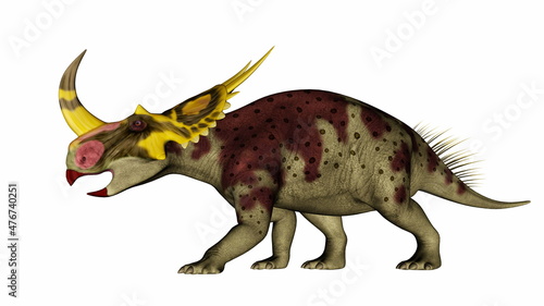 Rubeosaurus dinosaur walking straight ahead - 3D render