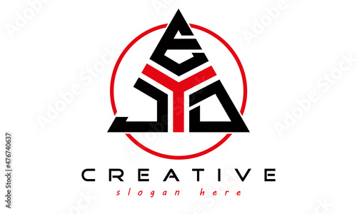 emblem badge with wings JED letter logo design vector, business logo, icon shape logo, stylish logo template
