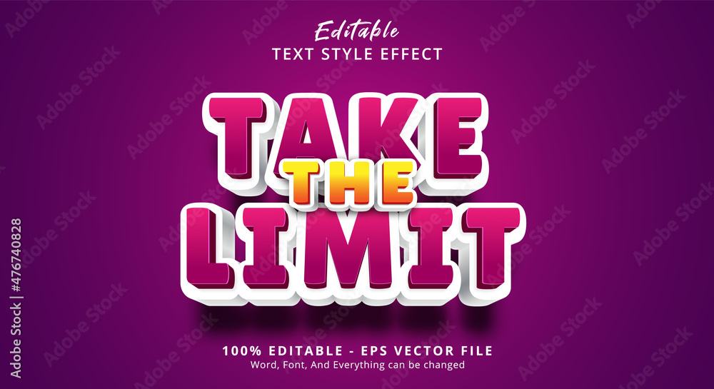 Editable text, effect take the limit game style Editable text, effect take the limit game style
