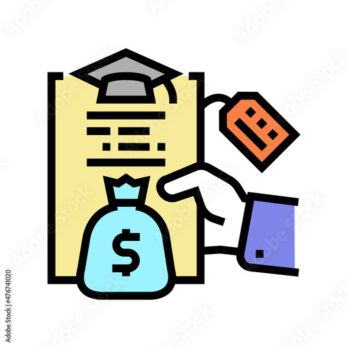 student loan color icon vector. student loan sign. isolated symbol illustration