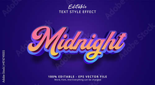 Editable text effect, midnight style photo