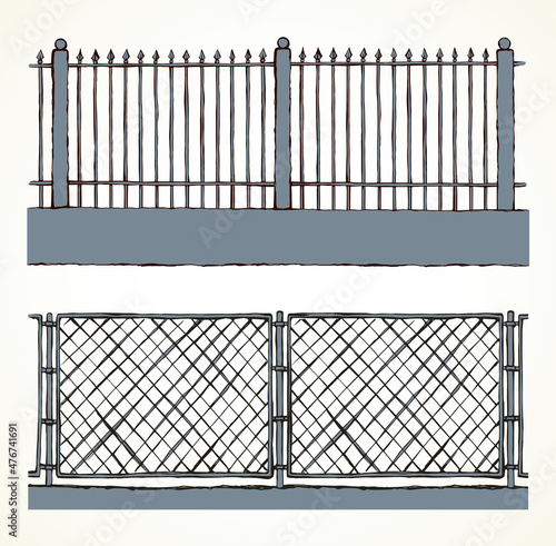 Fence. Vector drawing icon sign
