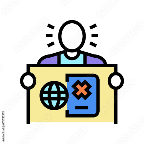 undocumented student color icon vector. undocumented student sign. isolated symbol illustration