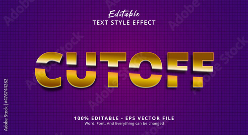 Editable text effect, golden cut off style