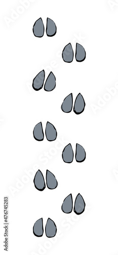 Traces of footsteps. Vector drawing