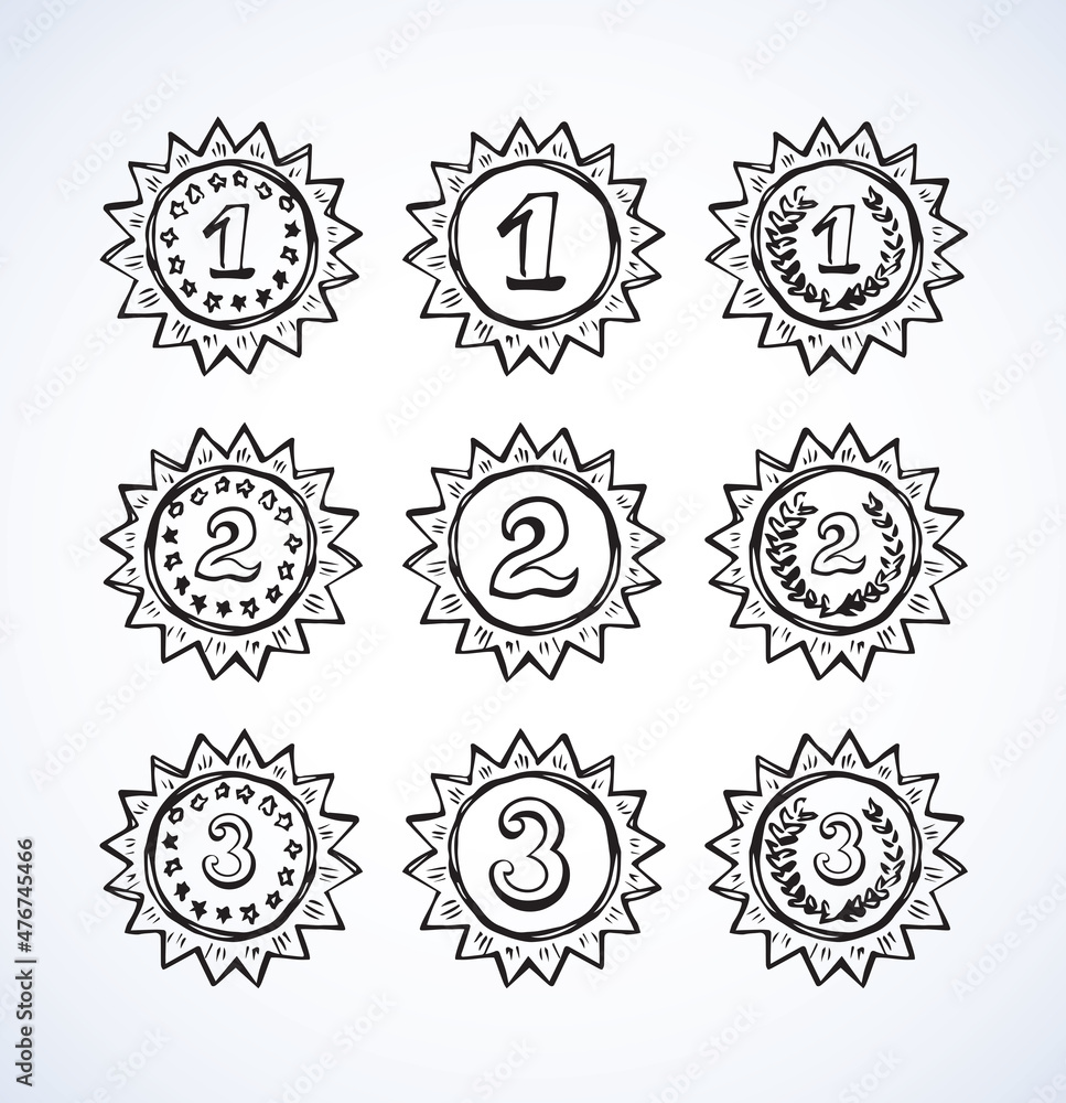 Medal. Vector drawing icon sign Medal. Vector drawing icon sign