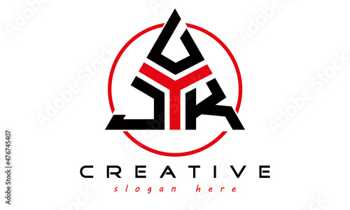 emblem badge with wings JUK letter logo design vector, business logo, icon shape logo, stylish logo template
