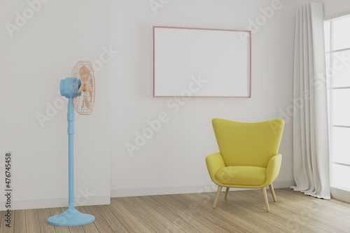 picture frame concept. empty room interior 3d rendering
