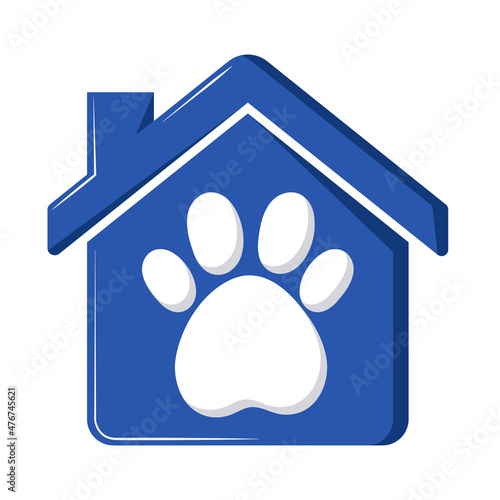 pet paw and house