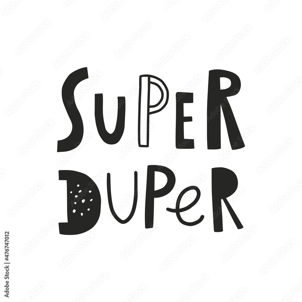 vector cute hand lettering super duper text vector cute hand lettering super duper text