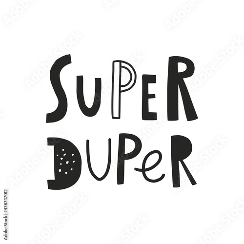 vector cute hand lettering super duper text