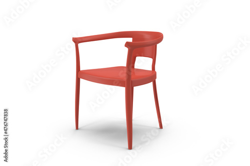 red plastic chair