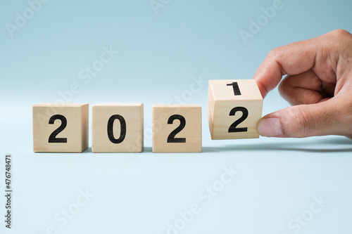 Year change concept from 2021 to 2022
