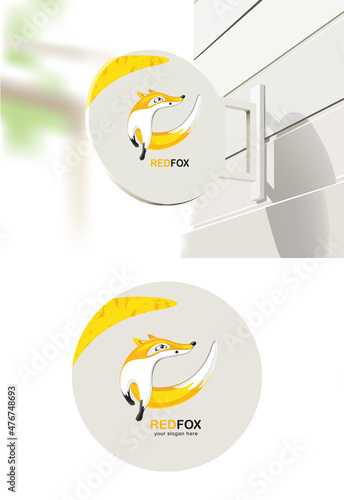 Red Fox logo design. Creative logo fox Animal Design Concept.