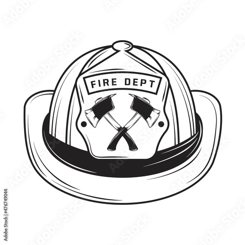 firefighter helmet with axes